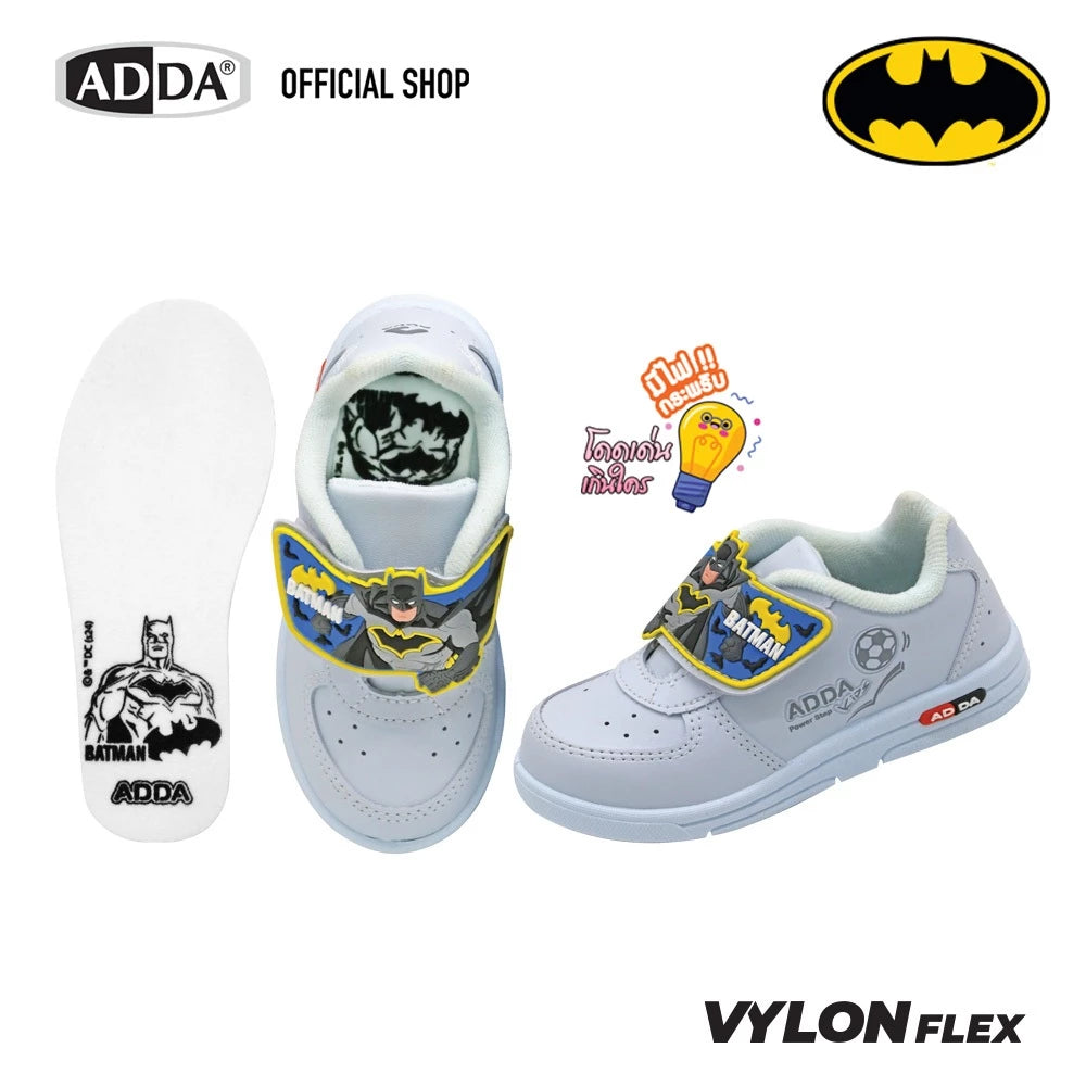 ADDA รองเท้านักเรียนสีขาว ลาย BATMAN